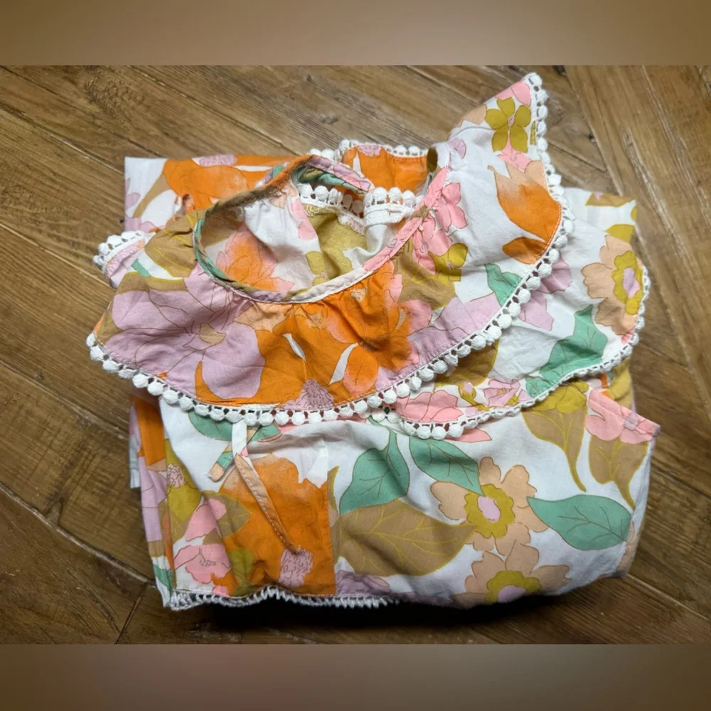 ASOS DESIGN curve ruffle maxi sundress featuring a retro floral print - size 16 - Picture 4 of 15